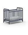 Jaxx Bronxx Babybed - Matt Denim Blue - 60 x 120 cm - Metal - with Slats Included Cots and Cotbeds
