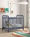 Jaxx Bronxx Babybed - Matt Denim Blue - 60 x 120 cm - Metal - with Slats Included Cots and Cotbeds