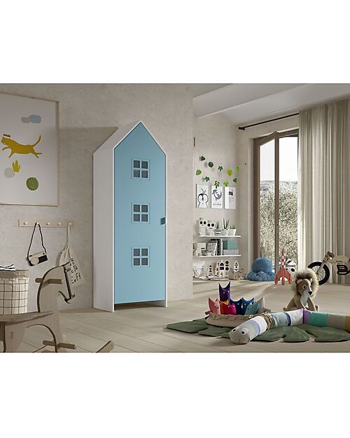 Jaxx Casami Bruges Wardrobe - Blue - 1 Door - 57,6 x 37 x 171,5 - MDF Wardrobes