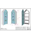 Jaxx Casami Bruges Wardrobe - Blue - 1 Door - 57,6 x 37 x 171,5 - MDF Wardrobes
