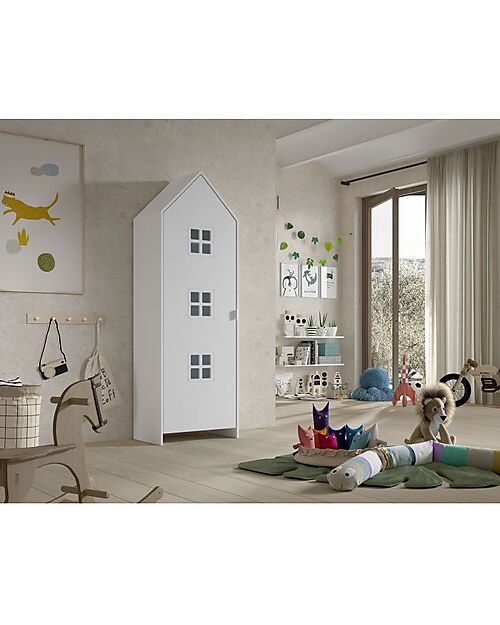 Jaxx Casami Bruges Wardrobe - Satin White - 1 Door - 57,6 x 37 x 171,5 - MDF Wardrobes