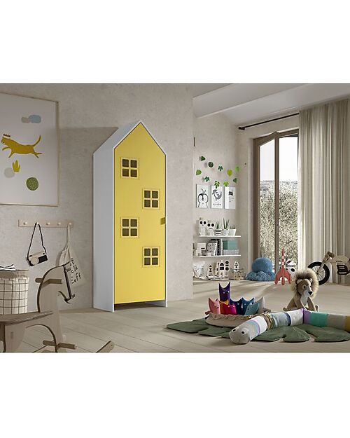 Jaxx Casami Bruges Wardrobe - Yellow - 1 Door - 57,6 x 37 x 171,5 - MDF Wardrobes