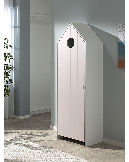 Jaxx Casami Wardrobe - Lacquered Light Pink - 1 Door - 57,6 x 37 x 171,5 - MDF Wardrobes