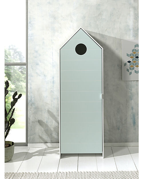 Jaxx Casami Wardrobe - Lacquered Mint Green - 1 Door - 57,6 x 37 x 171,5 - MDF Wardrobes