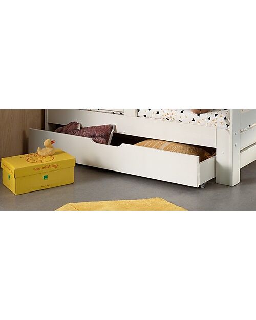 Jaxx Drawer for Transformable Jumper Bed - White - Solid Pine Wood Convertible Beds