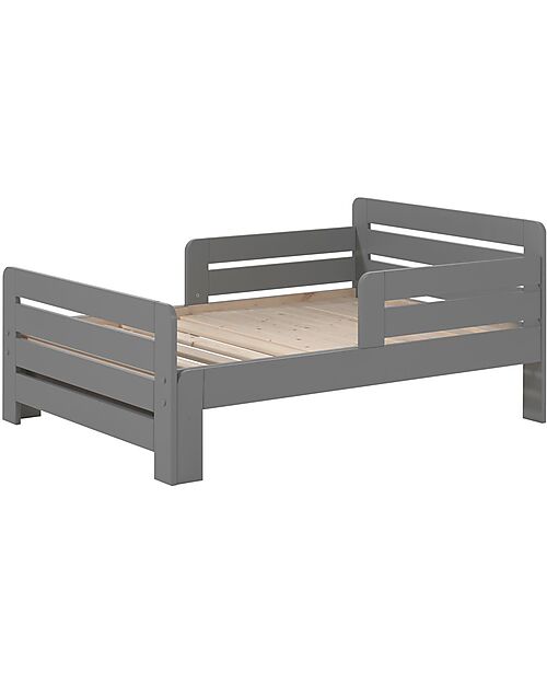 Jaxx Jumper Transformable Bed - Gray - 90 x 140/160/200 cm - Pine Wood - with Slats Included Convertible Beds