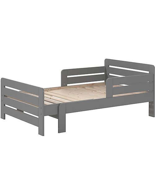 Jaxx Jumper Transformable Bed - Gray - 90 x 140/160/200 cm - Pine Wood - with Slats Included Convertible Beds