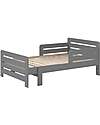Jaxx Jumper Transformable Bed - Gray - 90 x 140/160/200 cm - Pine Wood - with Slats Included Convertible Beds