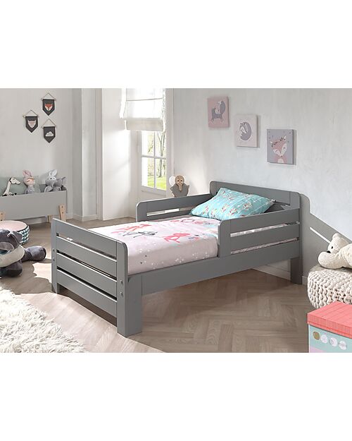 Jaxx Jumper Transformable Bed - Gray - 90 x 140/160/200 cm - Pine Wood - with Slats Included Convertible Beds