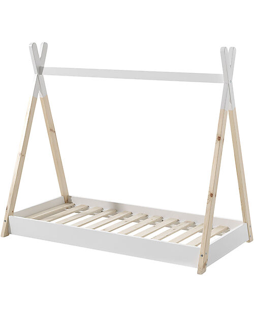 Jaxx Montessori Bed Tipi Solid Pine Wood - 70x140 cm - Slats Included - White Montessori Beds