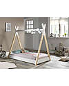 Jaxx Montessori Bed Tipi Solid Pine Wood - 70x140 cm - Slats Included - White Montessori Beds