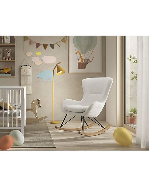Jaxx Rocky Rocking Chair - White - Bouclé Rocking Chairs