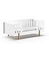 Jaxx Smile Bed with High Sides - White - 70 x 140 cm - Slats Included Single Bed