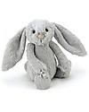 JellyCat Bashful Bunny Soft Toy, Silver (Small) - 18 cm - Cute and funny Soft Toys