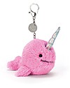 JellyCat Seas The Day Whale-Unicorn Bag Charm, Fuchsia Puppets