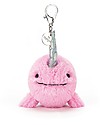 JellyCat Seas The Day Whale-Unicorn Bag Charm, Fuchsia Puppets