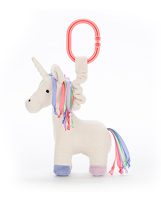JellyCat Soft Toy with Jittering Motion Unicorn Lollopylou - 15 cm - Super soft! Teethers