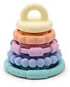 Jellystone Designs Stackable Toy and Teething Ring - Pastel - Food Grade Silicone Newborn Toys_