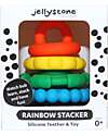 Jellystone Designs Stackable Toy and Teething Ring - Rainbow - Food Grade Silicone Newborn Toys_