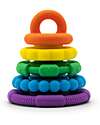 Jellystone Designs Stackable Toy and Teething Ring - Rainbow - Food Grade Silicone Newborn Toys_