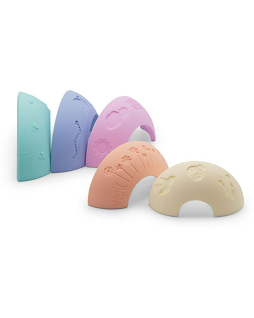 Jellystone Designs Stackable Toy - Over the Rainbow - Pastel - Silicone Montessori Toys