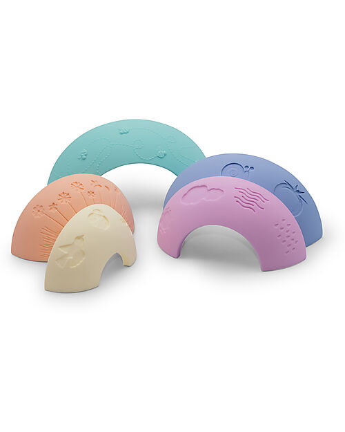 Jellystone Designs Stackable Toy - Over the Rainbow - Pastel - Silicone Montessori Toys