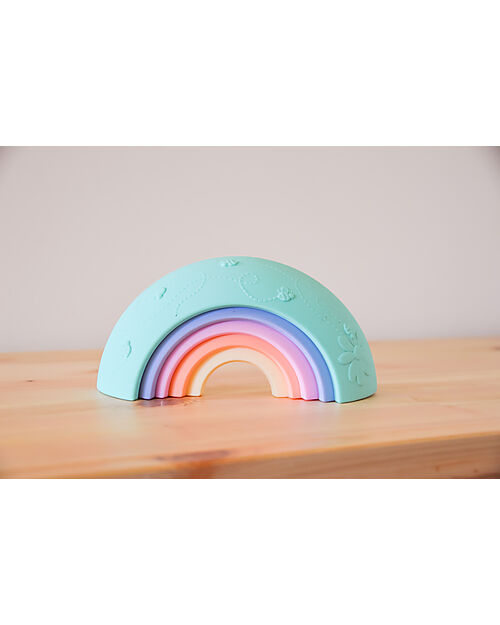Jellystone Designs Stackable Toy - Over the Rainbow - Pastel - Silicone Montessori Toys