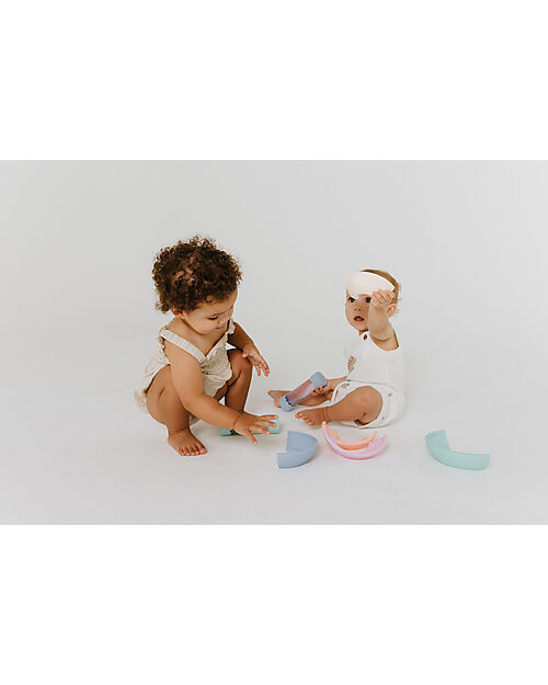 Jellystone Designs Stackable Toy - Over the Rainbow - Pastel - Silicone Montessori Toys