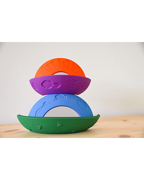 Jellystone Designs Stackable Toy - Over the Rainbow - Rainbow - Silicone Montessori Toys