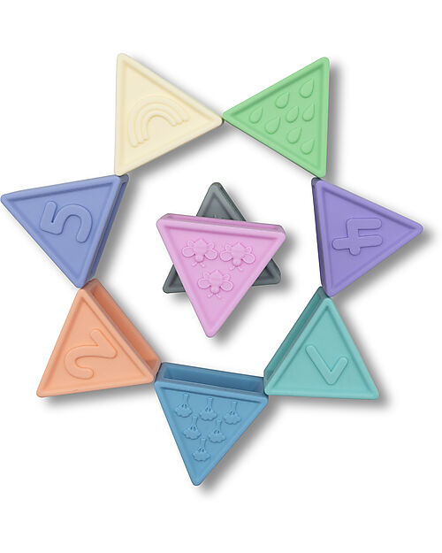 Jellystone Designs Triblox Game Set - 9 Triangular Tiles - Pastel Montessori Toys