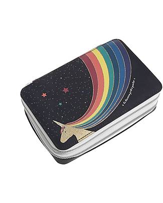 Jeune Premier Pencil Box Filled with Double Zip - Unicorn Gold Pencil Cases