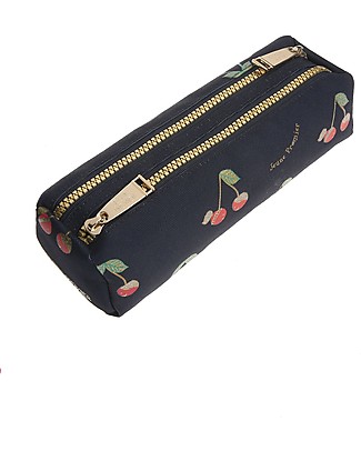 Jeune Premier Pencil Case with Double Zip - Love Cherries - Water-repellent! Pencil Cases