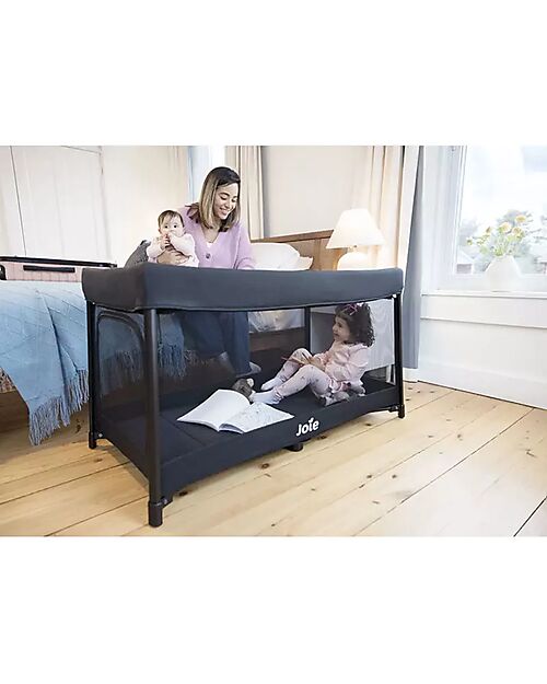 Joie Amigo 120 Travel Cot - Shale - Opens and Closes Easily Travel Cots