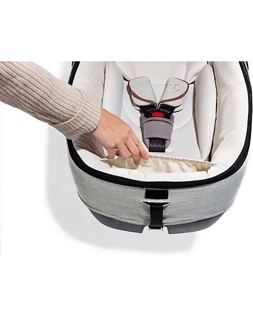 Joie  Calmi Oyster Carrycot + I-Base Isofix Rotante Encore  Pram Systems