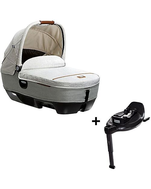 Joie  Calmi Oyster Carrycot + I-Base Isofix Rotante Encore  Pram Systems