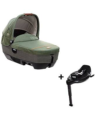 Joie Calmi Pine Carrycot + I-Base Isofix Rotante Encore Pram Systems