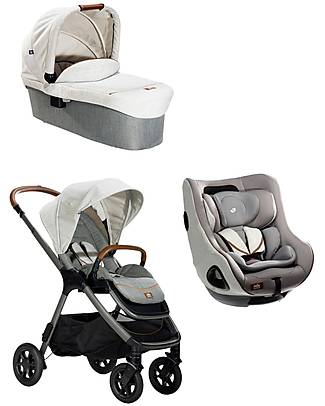 Joie Finiti Stroller + Ramble Carry Cot + i-Harbour Car Seat Trio - Oyster - Base not Included Trio and Duo Strollers