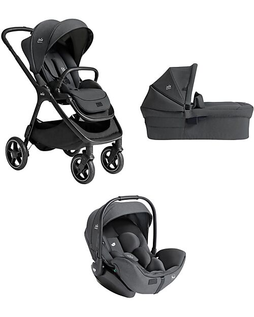 Joie Finiti Travel System - Stroller + Ramble XL Carrycot + i-Level Pro Infant Car Seat - Ebony Trio and Duo Strollers