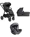 Joie Finiti Travel System - Stroller + Ramble XL Carrycot + i-Level Pro Infant Car Seat - Ebony Trio and Duo Strollers