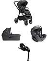 Joie Finiti Travel System - Stroller + Ramble XL Carrycot + i-Level Pro Infant Car Seat + Encore Base - Ebony Trio and Duo Strollers