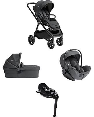 Joie Finiti Travel System - Stroller + Ramble XL Carrycot + i-Level Pro Infant Car Seat + Encore Base - Ebony Trio and Duo Strollers