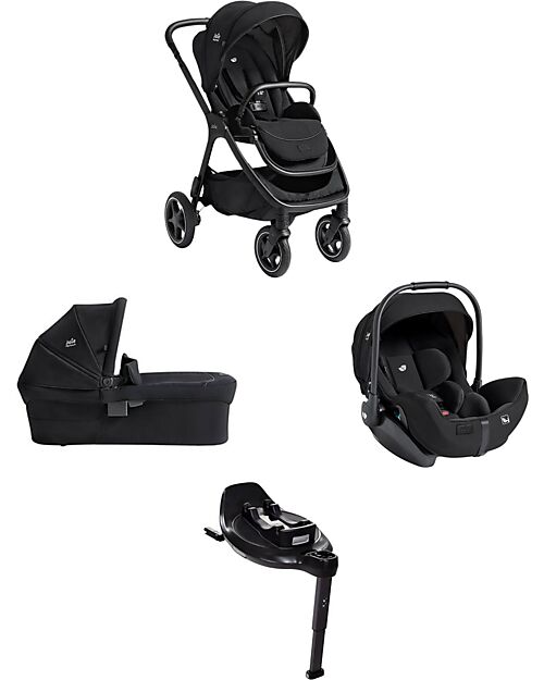 Joie Finiti Travel System - Stroller + Ramble XL Carrycot + i-Level Pro Infant Car Seat + Encore Base - Eclipse Trio and Duo Strollers