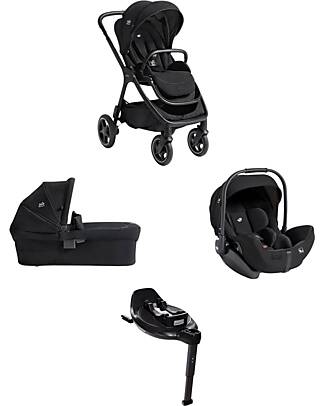 Joie Finiti Travel System - Stroller + Ramble XL Carrycot + i-Level Pro Infant Car Seat + Encore Base - Eclipse Trio and Duo Strollers