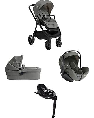Joie Finiti Travel System - Stroller + Ramble XL Carrycot + i-Level Pro Infant Car Seat + Encore Base - Evergreen Trio and Duo Strollers