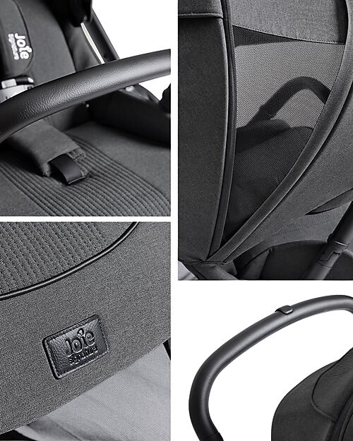 Joie Valora 4-in-1 Stroller - Ebony - Compact, Reversible, with Rain Cover and Adapters - from Birth up to 22 kg Pushchairs