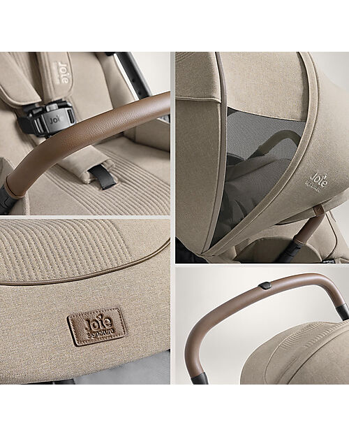 Joie Valora 4-in-1 Stroller - Sandstone - Compact, Reversible, with Rain Cover and Adapters - from Birth up to 22 kg Pushchairs