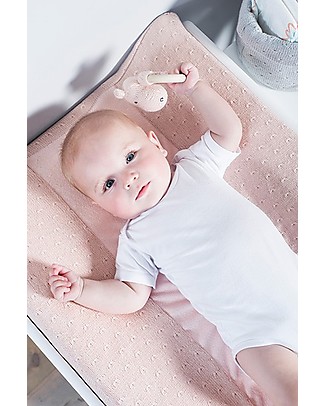 Jollein 2-in-1 Rattle Toy and Teething Ring Hippo, Creamy Peach Teethers