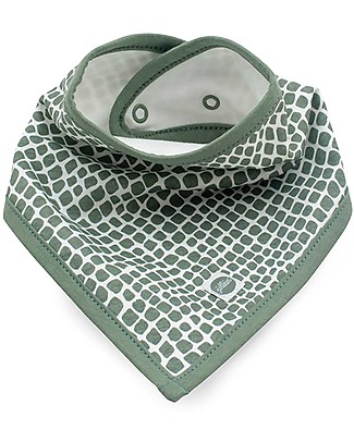 Jollein 2 pack Snake Bandana Bib - Ash Green Bandana Bibs