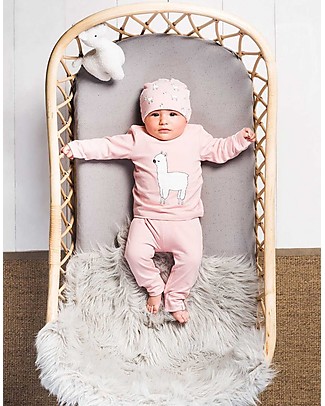 Jollein Baby Pants Lama, Blush Pink - Organic Cotton Trousers
