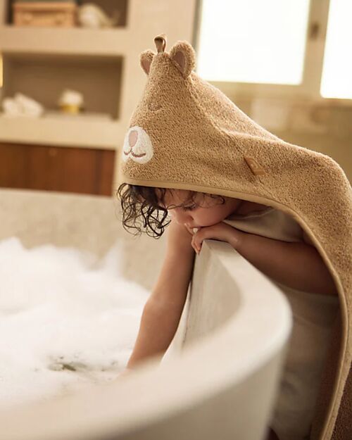 Jollein Bath Cape - Terry - With Hood - 75x75cm - Jungle Jambo - Cheetah Towels And Flannels
